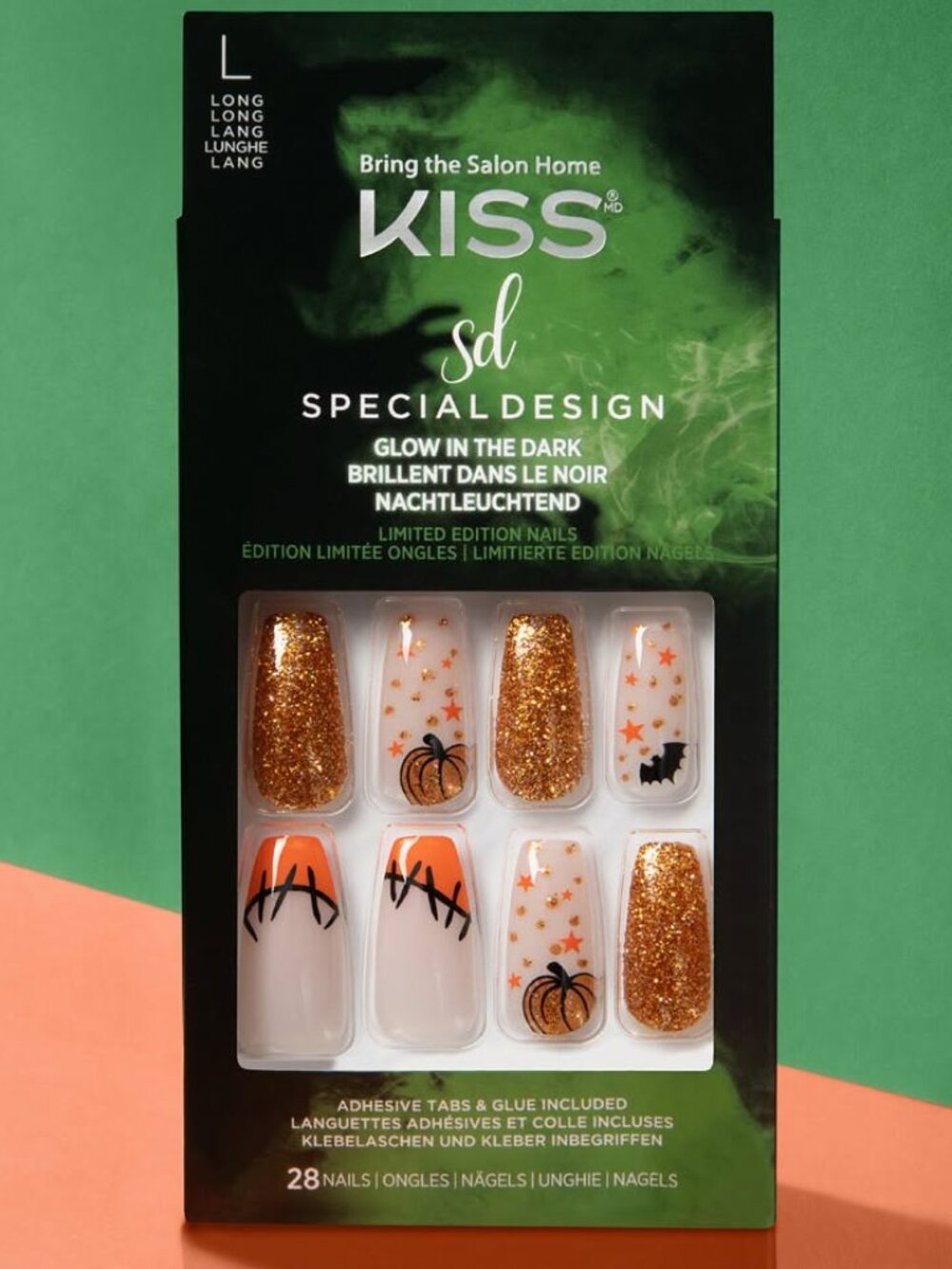 KISS Special Design Glow in the Dark Halloween Long Length Nails - Follow U